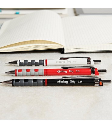 rOtring Tikky Colour-Coded Mechanical Pencils | 0.7 mm | Burgundy Barrel | Box of 12