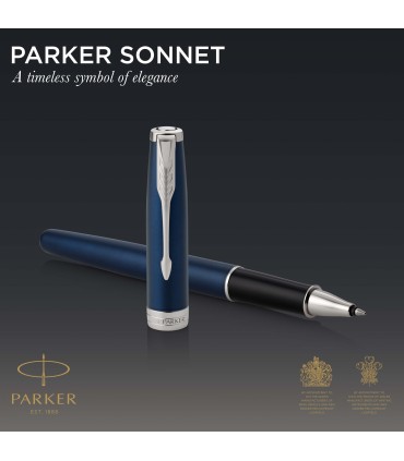 Parker Sonnet Rollerball Pen | Blue Lacquer with Palladium Trim | Fine Point Black Ink | Gift Box