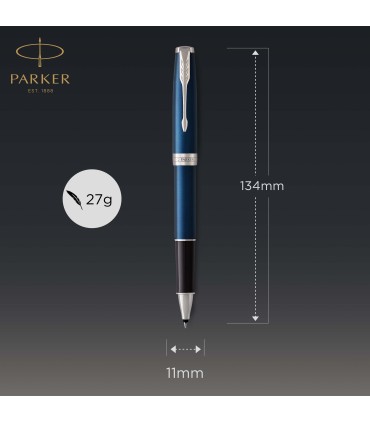 Parker Sonnet Rollerball Pen | Blue Lacquer with Palladium Trim | Fine Point Black Ink | Gift Box
