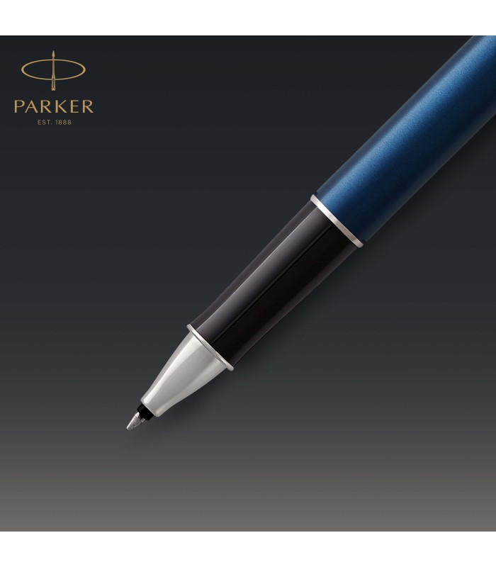 Parker Sonnet Rollerball Pen | Blue Lacquer with Palladium Trim | Fine Point Black Ink | Gift Box